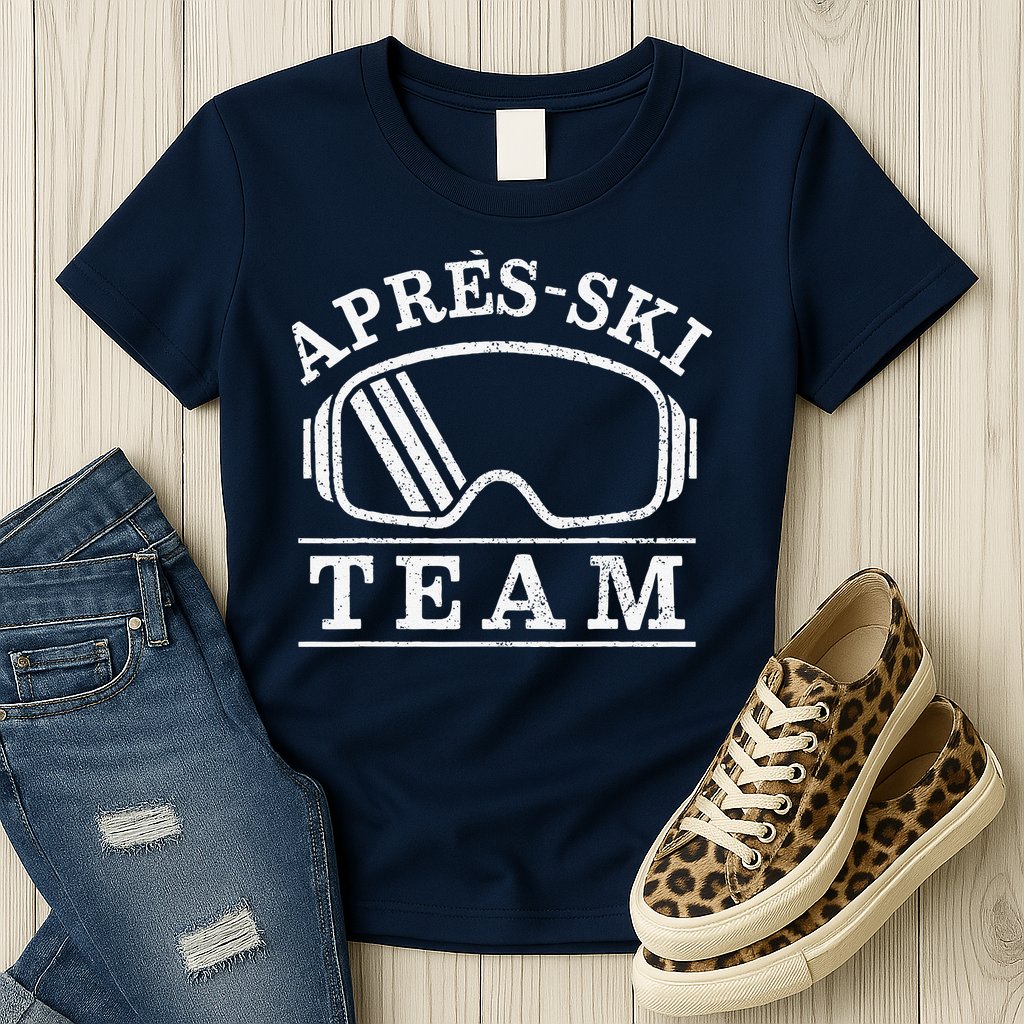 Apres Ski All Day Ski Cool Skier Winter Sports Skiing Womens T-Shirt