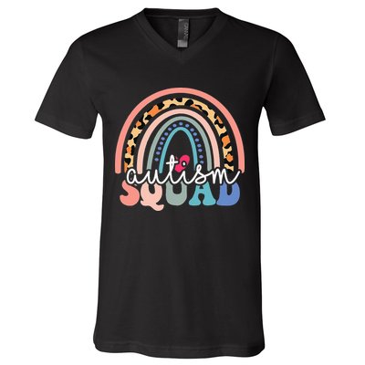 Autism Squad Autism Awareness Support Kindness V-Neck T-Shirt