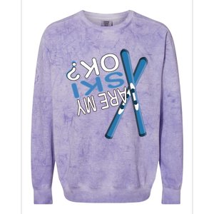 Apres Ski Are My Ski Ok? Ski Saying Funny Cool Gift Colorblast Crewneck Sweatshirt