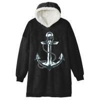 Anchor Sailing Hooded Wearable Blanket