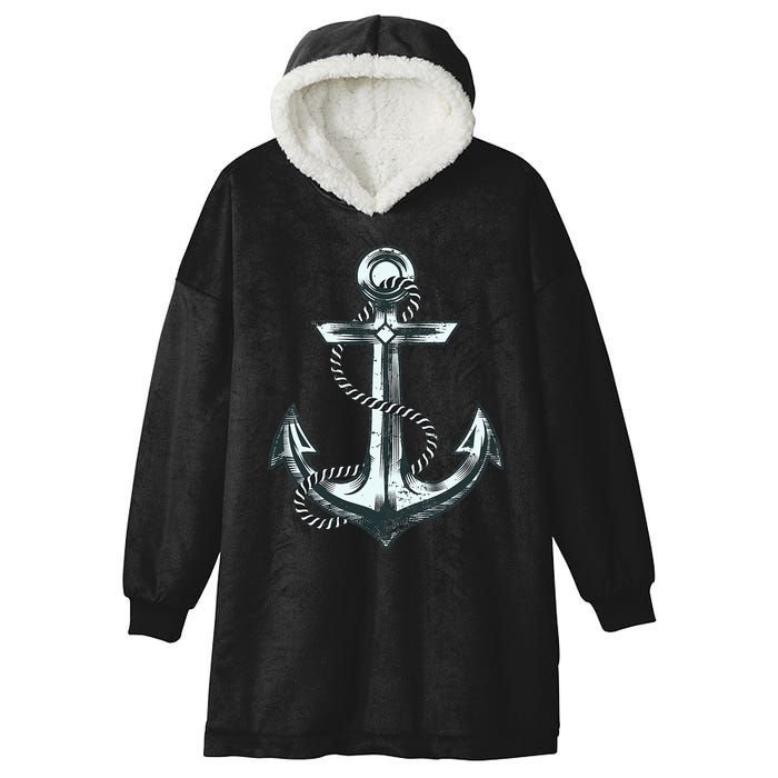 Anchor Sailing Hooded Wearable Blanket