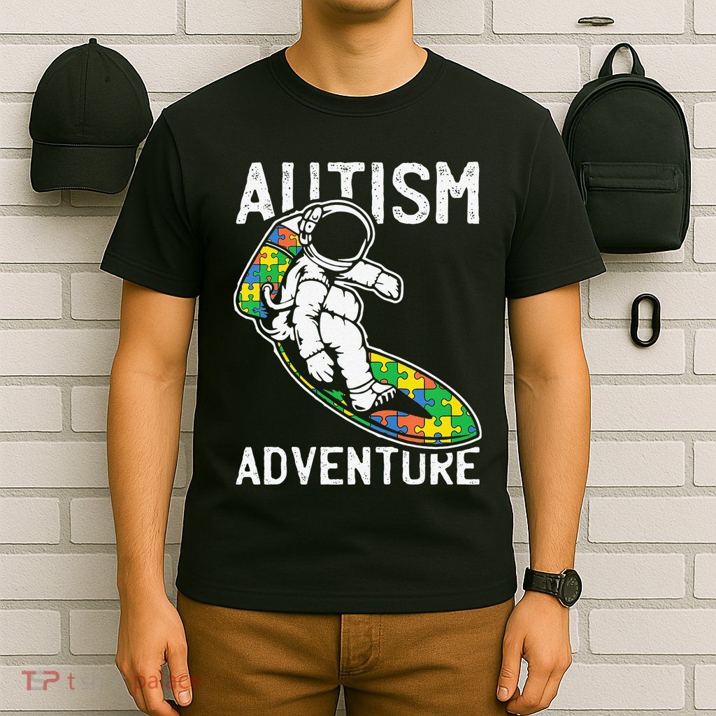 Astronaut Surfing Autism Awareness Gifts For Autistic T-Shirt