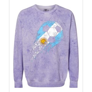 Argentina Soccer Argentinian Flag Pride Soccer Player Colorblast Crewneck Sweatshirt