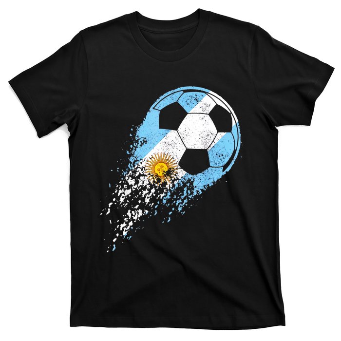 Argentina Soccer Argentinian Flag Pride Soccer Player T-Shirt