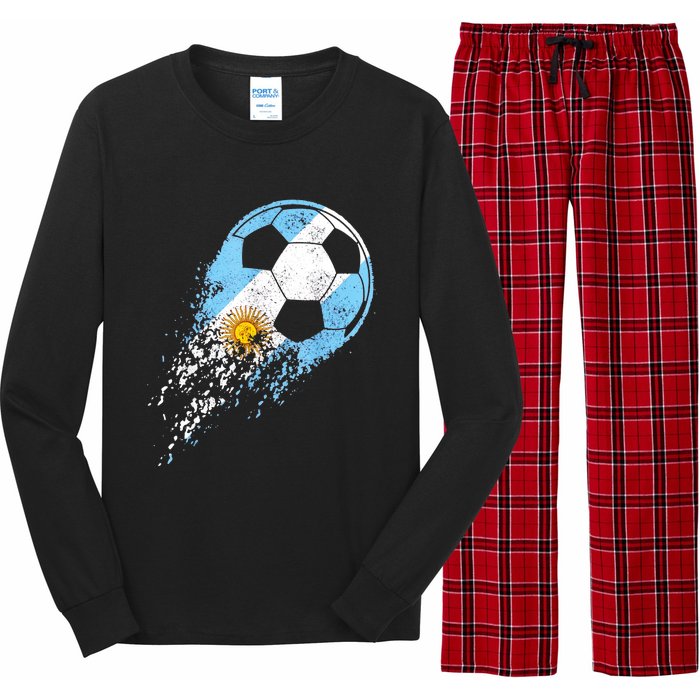 Argentina Soccer Argentinian Flag Pride Soccer Player Long Sleeve Pajama Set