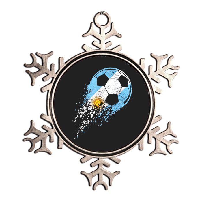 Argentina Soccer Argentinian Flag Pride Soccer Player Metallic Star Ornament