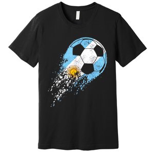 Argentina Soccer Argentinian Flag Pride Soccer Player Premium T-Shirt