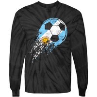 Argentina Soccer Argentinian Flag Pride Soccer Player Tie-Dye Long Sleeve Shirt