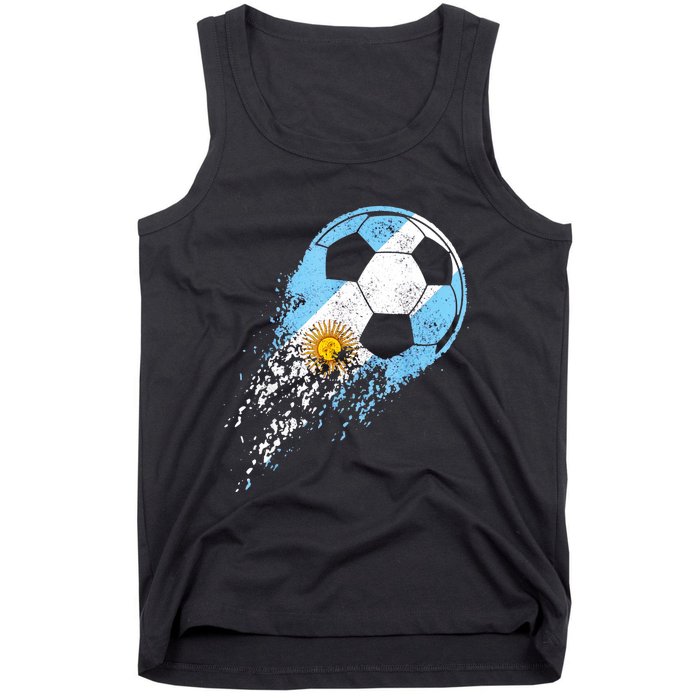 Argentina Soccer Argentinian Flag Pride Soccer Player Tank Top