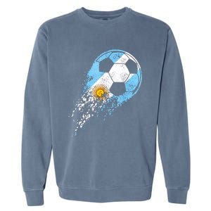 Argentina Soccer Argentinian Flag Pride Soccer Player Garment-Dyed Sweatshirt