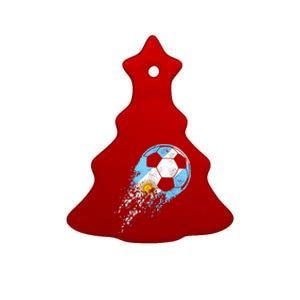 Argentina Soccer Argentinian Flag Pride Soccer Player Ceramic Tree Ornament