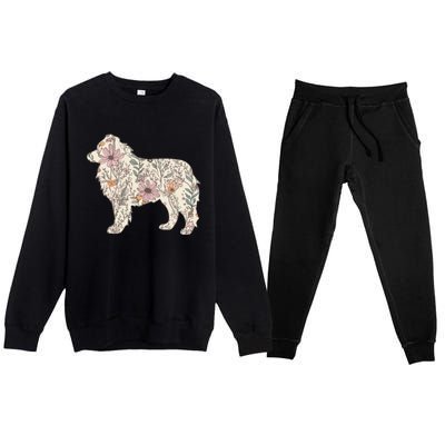 Australian Shepherd Aussie Dog Mom Premium Crewneck Sweatsuit Set