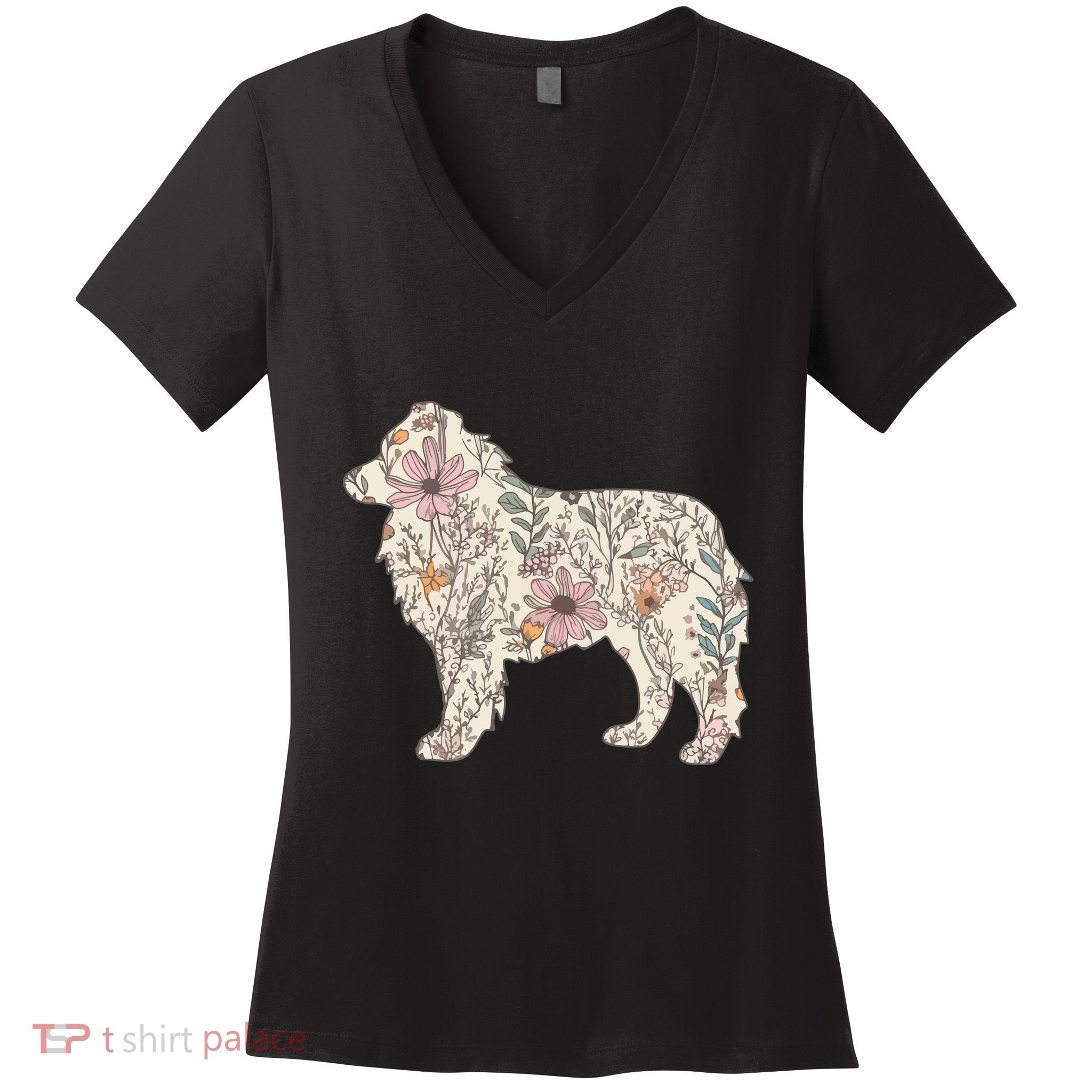 Australian Shepherd Aussie Dog Mom Women's V-Neck T-Shirt