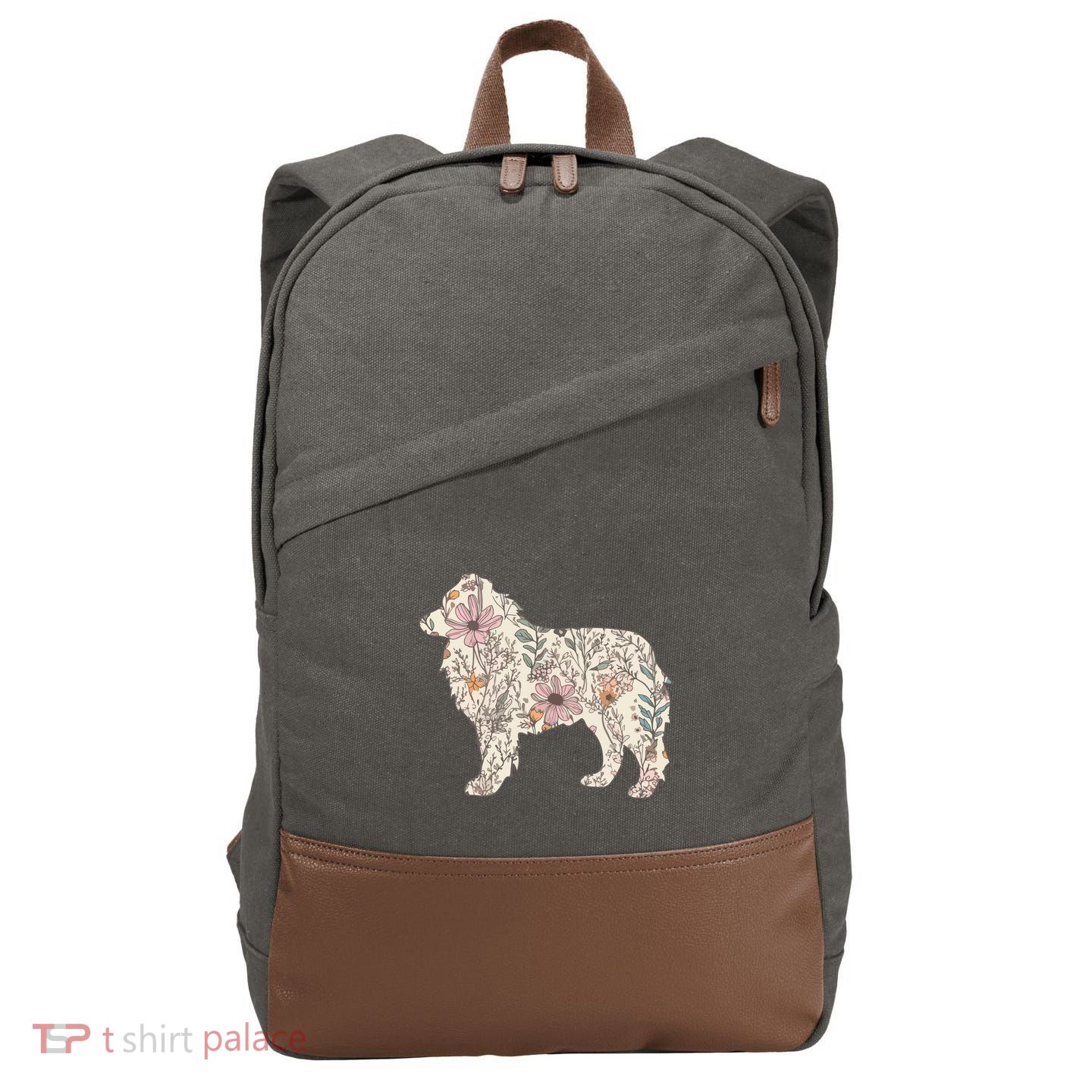 Australian Shepherd Aussie Dog Mom Cotton Canvas Backpack