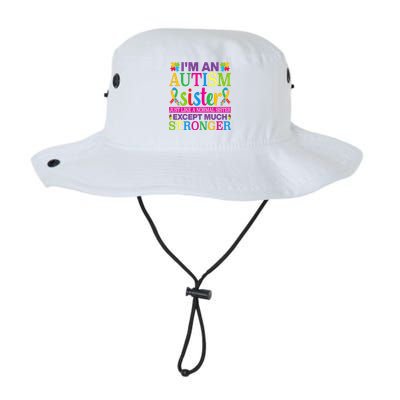 Autism Sister Autism Awareness Autism Ribbon Puzzle Pieces Colorful Typography Legacy Cool Fit Booney Bucket Hat