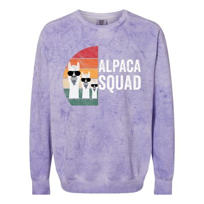 Alpaca Squad Apparel LLama Lovers Friendship Cute Alpacas Colorblast Crewneck Sweatshirt