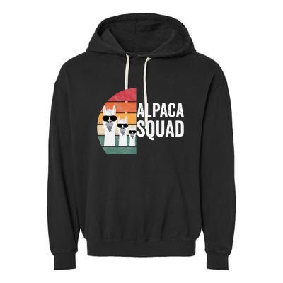 Alpaca Squad Apparel LLama Lovers Friendship Cute Alpacas Garment-Dyed Fleece Hoodie