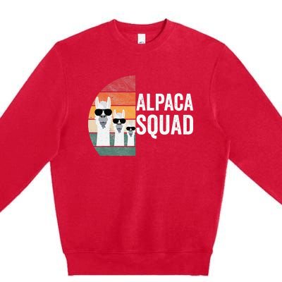 Alpaca Squad Apparel LLama Lovers Friendship Cute Alpacas Premium Crewneck Sweatshirt