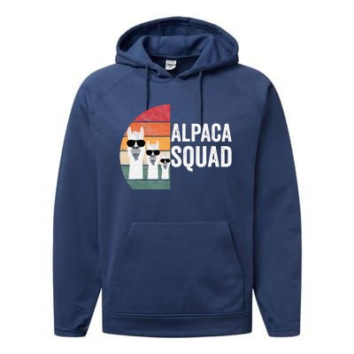 Alpaca Squad Apparel LLama Lovers Friendship Cute Alpacas Performance Fleece Hoodie