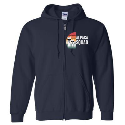 Alpaca Squad Apparel LLama Lovers Friendship Cute Alpacas Full Zip Hoodie