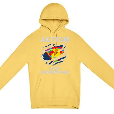 Autism Superpower Autism Awareness Day Gift Premium Pullover Hoodie