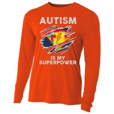 Autism Superpower Autism Awareness Day Gift Cooling Performance Long Sleeve Crew