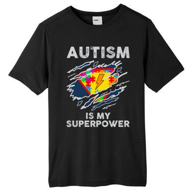 Autism Superpower Autism Awareness Day Gift Tall Fusion ChromaSoft Performance T-Shirt