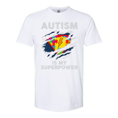 Autism Superpower Autism Awareness Day Gift Softstyle CVC T-Shirt