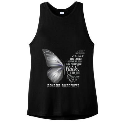 Aphasia Support Awareness Print Gift Ladies PosiCharge Tri-Blend Wicking Tank