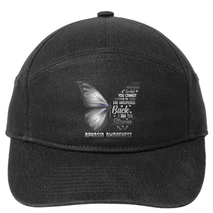 Aphasia Support Awareness Print Gift 7-Panel Snapback Hat