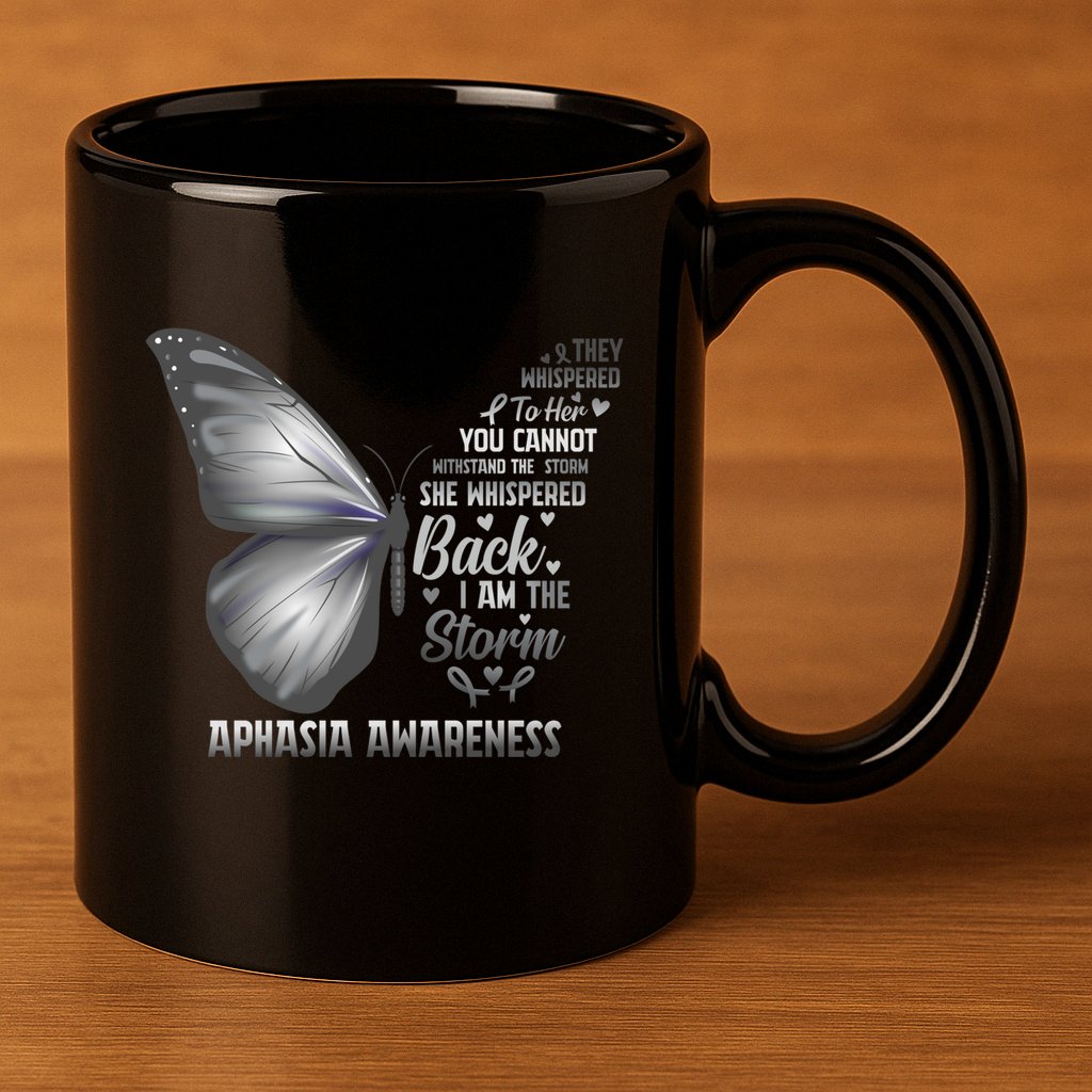 Aphasia Support Awareness Print Gift 11oz C Handle Ceramic Mug