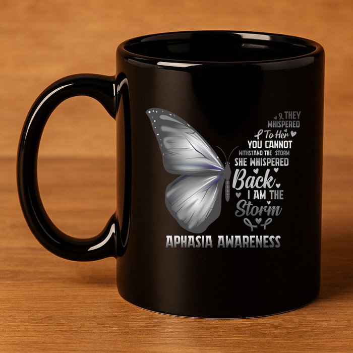 Aphasia Support Awareness Print Gift 11oz C Handle Ceramic Mug