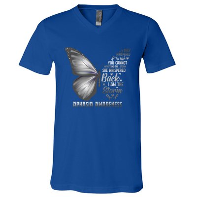 Aphasia Support Awareness Print Gift V-Neck T-Shirt