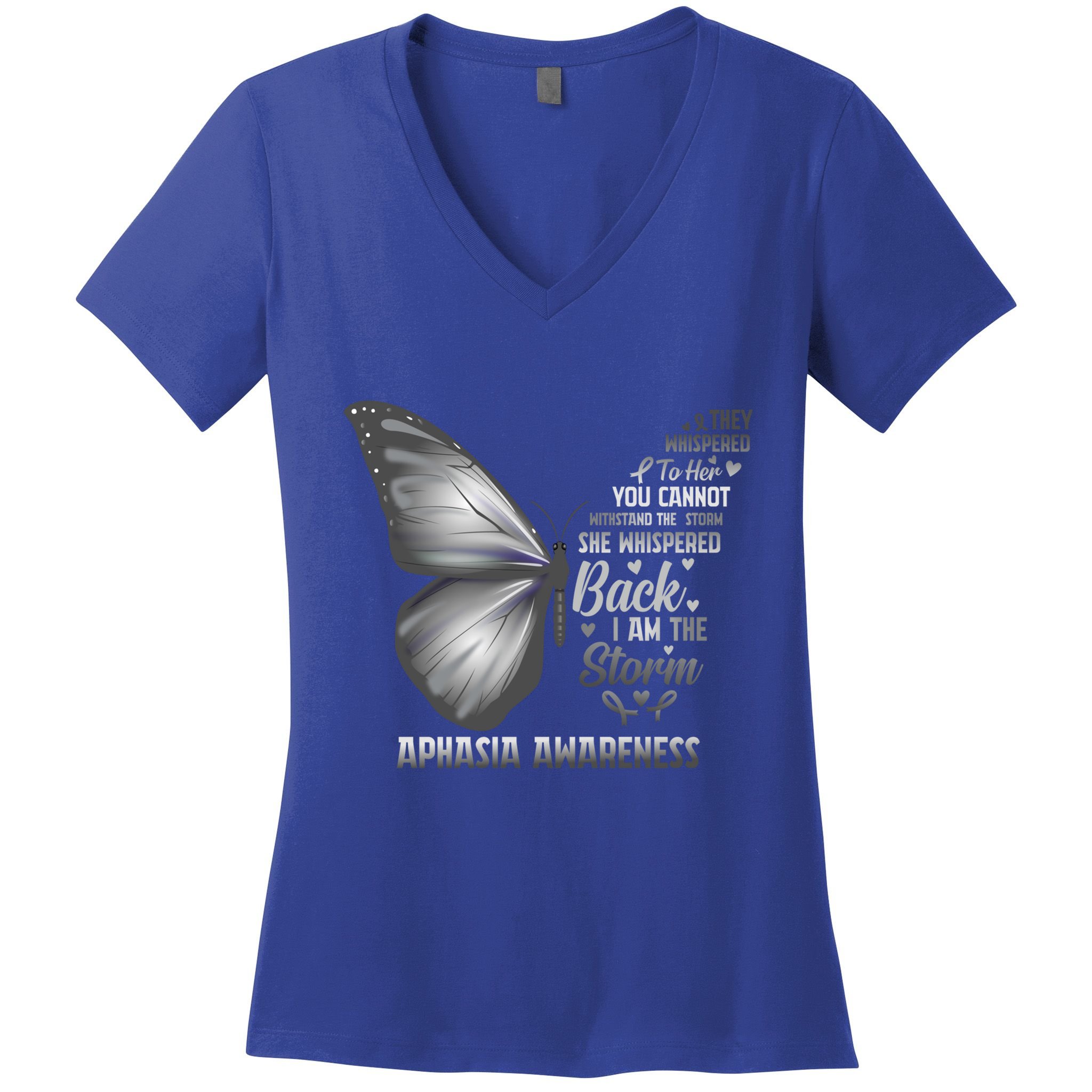 Aphasia Support Awareness Print Gift Women's V-Neck T-Shirt