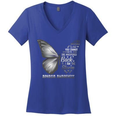 Aphasia Support Awareness Print Gift Women's V-Neck T-Shirt