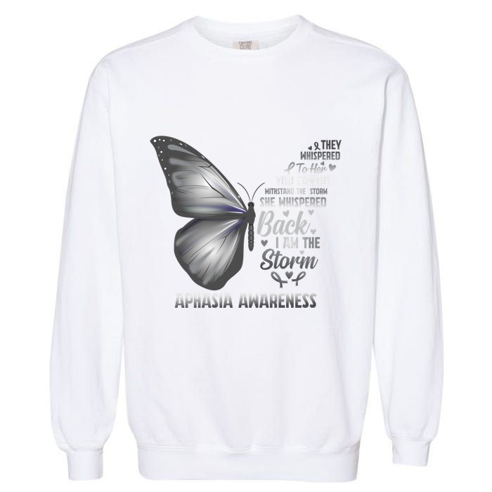 Aphasia Support Awareness Print Gift Garment-Dyed Sweatshirt