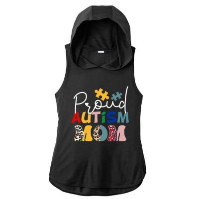 Autism Superpower Autism Mom Awareness Day Gift Ladies PosiCharge Tri-Blend Wicking Draft Hoodie Tank