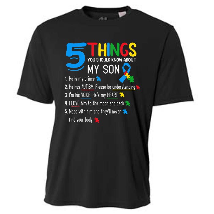 Autistic Son Autism Awareness Support For Mom Dad Parents Cooling Performance Crew T-Shirt