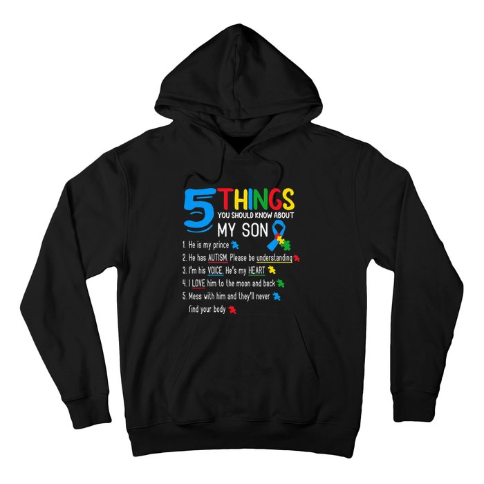 Autistic Son Autism Awareness Support For Mom Dad Parents Hoodie