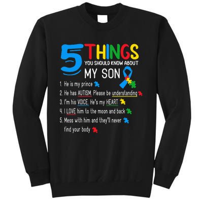 Autistic Son Autism Awareness Support For Mom Dad Parents Sweatshirt