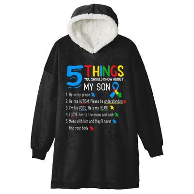 Autistic Son Autism Awareness Support For Mom Dad Parents Hooded Wearable Blanket