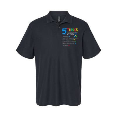 Autistic Son Autism Awareness Support For Mom Dad Parents Softstyle Adult Sport Polo