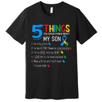 Autistic Son Autism Awareness Support For Mom Dad Parents Premium T-Shirt