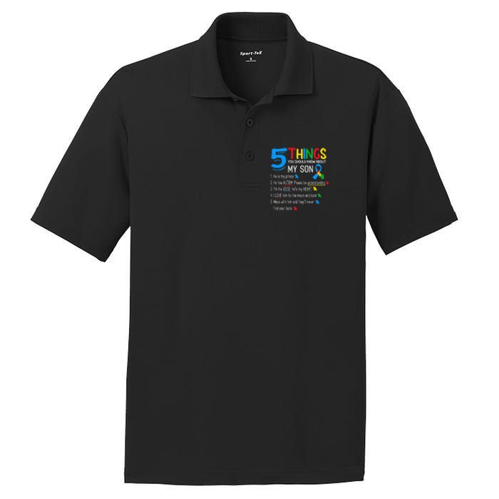 Autistic Son Autism Awareness Support For Mom Dad Parents PosiCharge RacerMesh Polo