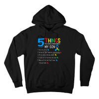 Autistic Son Autism Awareness Support For Mom Dad Parents Tall Hoodie