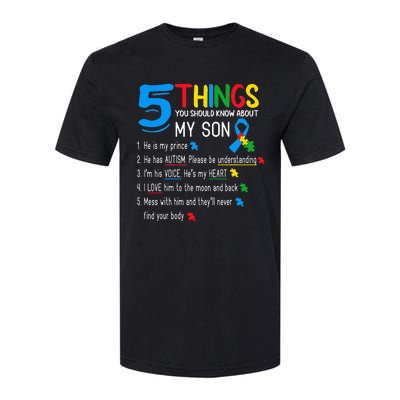 Autistic Son Autism Awareness Support For Mom Dad Parents Softstyle CVC T-Shirt