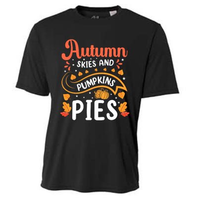 Autumn Skies And Pumpkin Pies Seasonal Graphic Cooling Performance Crew T-Shirt