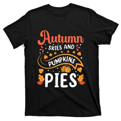 Autumn Skies And Pumpkin Pies Seasonal Graphic T-Shirt