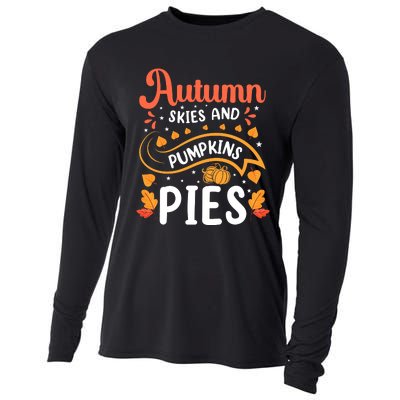 Autumn Skies And Pumpkin Pies Seasonal Graphic Cooling Performance Long Sleeve Crew