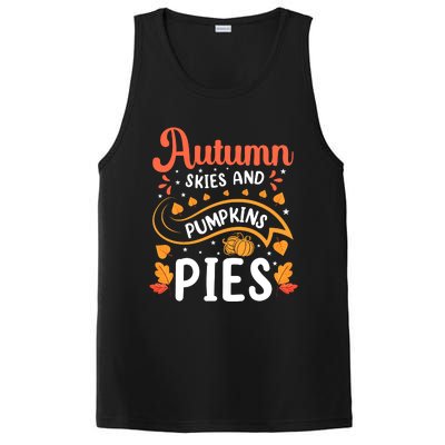 Autumn Skies And Pumpkin Pies Seasonal Graphic PosiCharge Competitor Tank